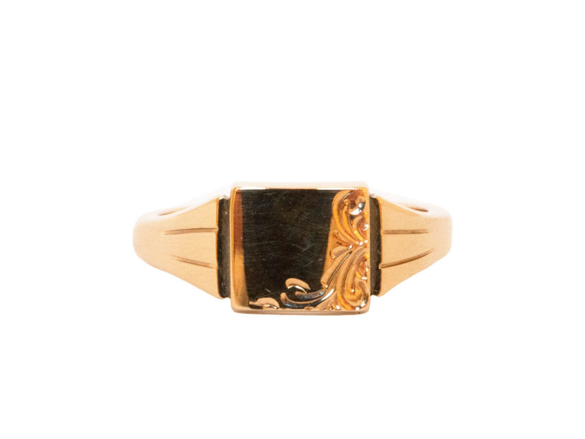 アクセサリー 9ct.Gold Rectangle Signet Ring Vintage 0030010059a-1200x900.jpg