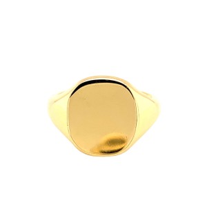18ct Yellow Gold Cushion Signet Ring