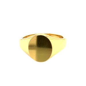 Yellow Gold Oval Oxford Signet Ring