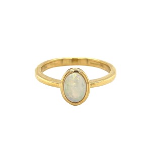 Oval Opal Solitaire Ring