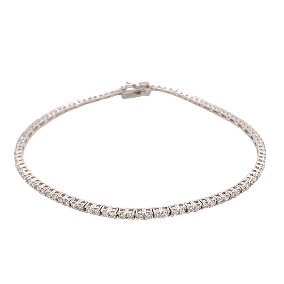 Sterling silver and cubic zirconia tennis bracelet with box clasp and safety  latch, length 180mm, weight 5.5 grams | Russell Kaplan Auctioneers