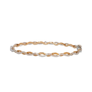 9ct Yellow & White Gold Crossover Bangle