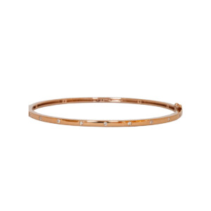 0.09ct Round Brilliant Cut Diamond Hinged Bangle