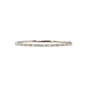 2.01ct Round Brilliant & Emerald Cut Diamond Hinged Bangle