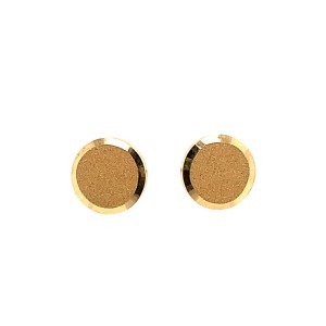 18ct Yellow Gold Button Stud Earrings