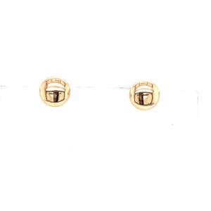 18ct Yellow Gold Polished Button Earrings