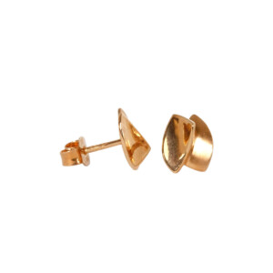 18ct Yellow Gold Shield Stud Earrings