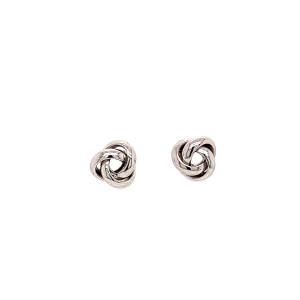 18ct White Gold Knot Earrings