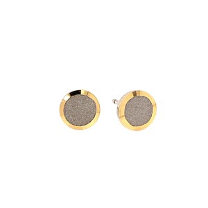 18ct White & Yellow Gold Button Stud Earrings