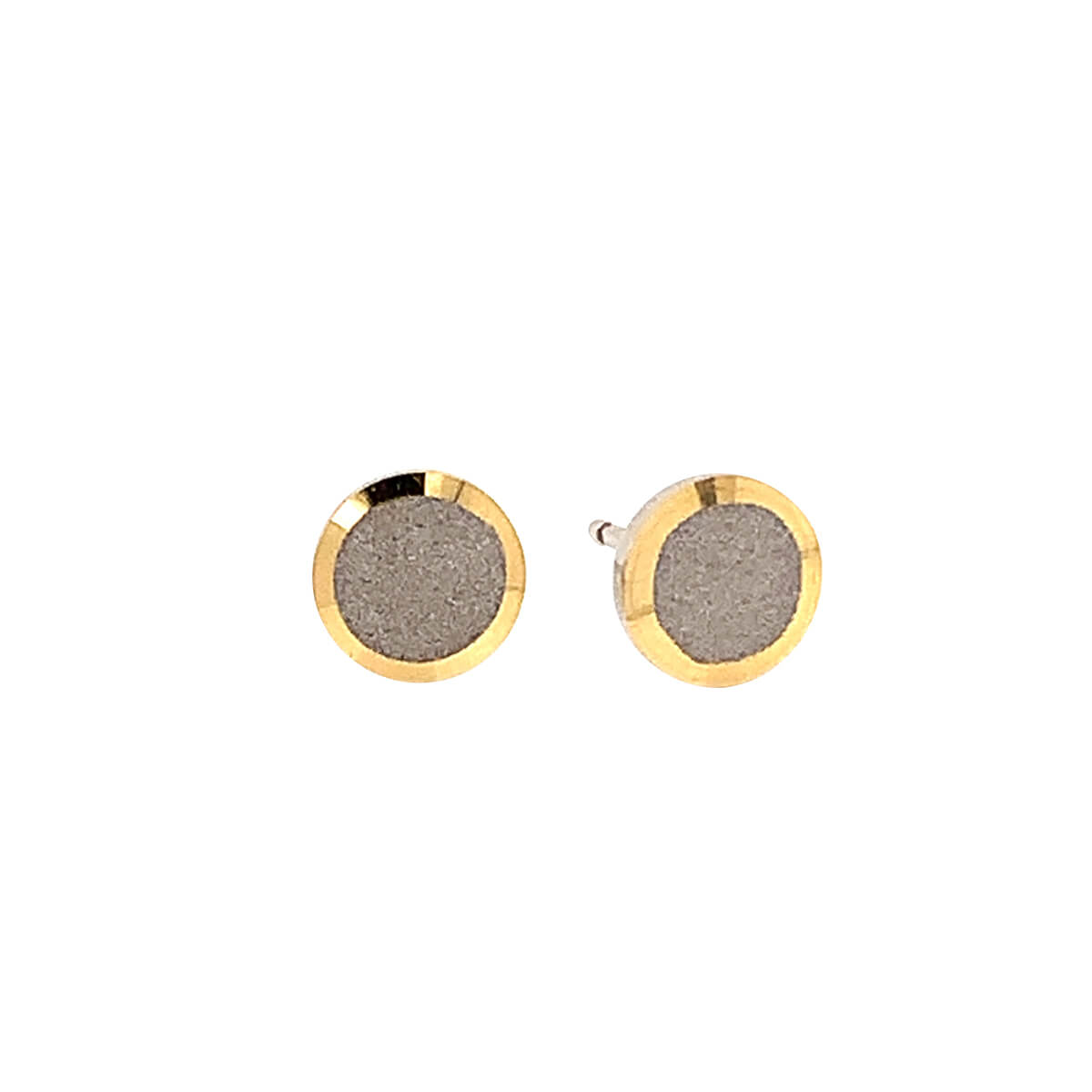 Gold button sales stud earrings