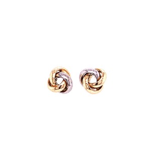 18ct Three Colour Gold Knot Earrings