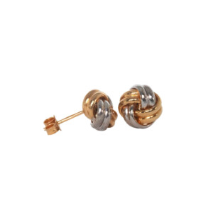 18ct White & Yellow Gold Knot Earrings
