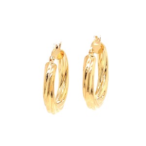 18ct Yellow Gold Twist Hoop Earrings