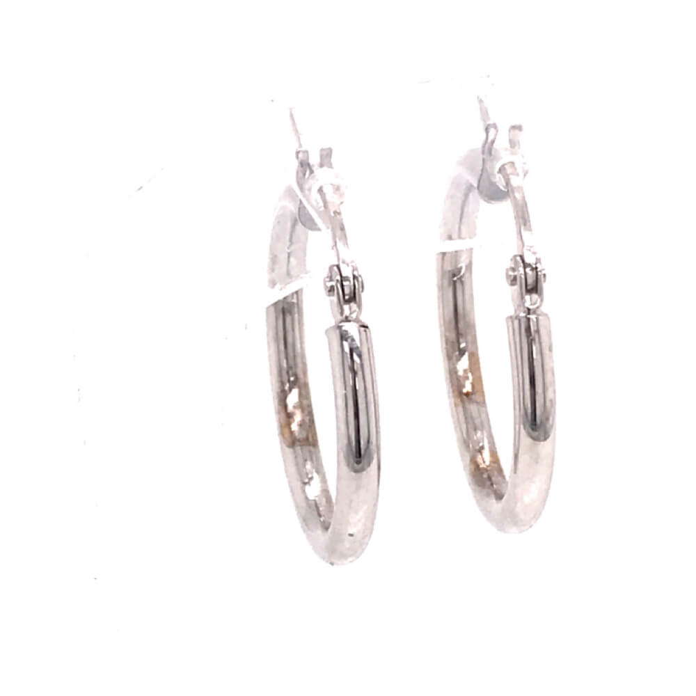 18ct White Gold Hoop Earings