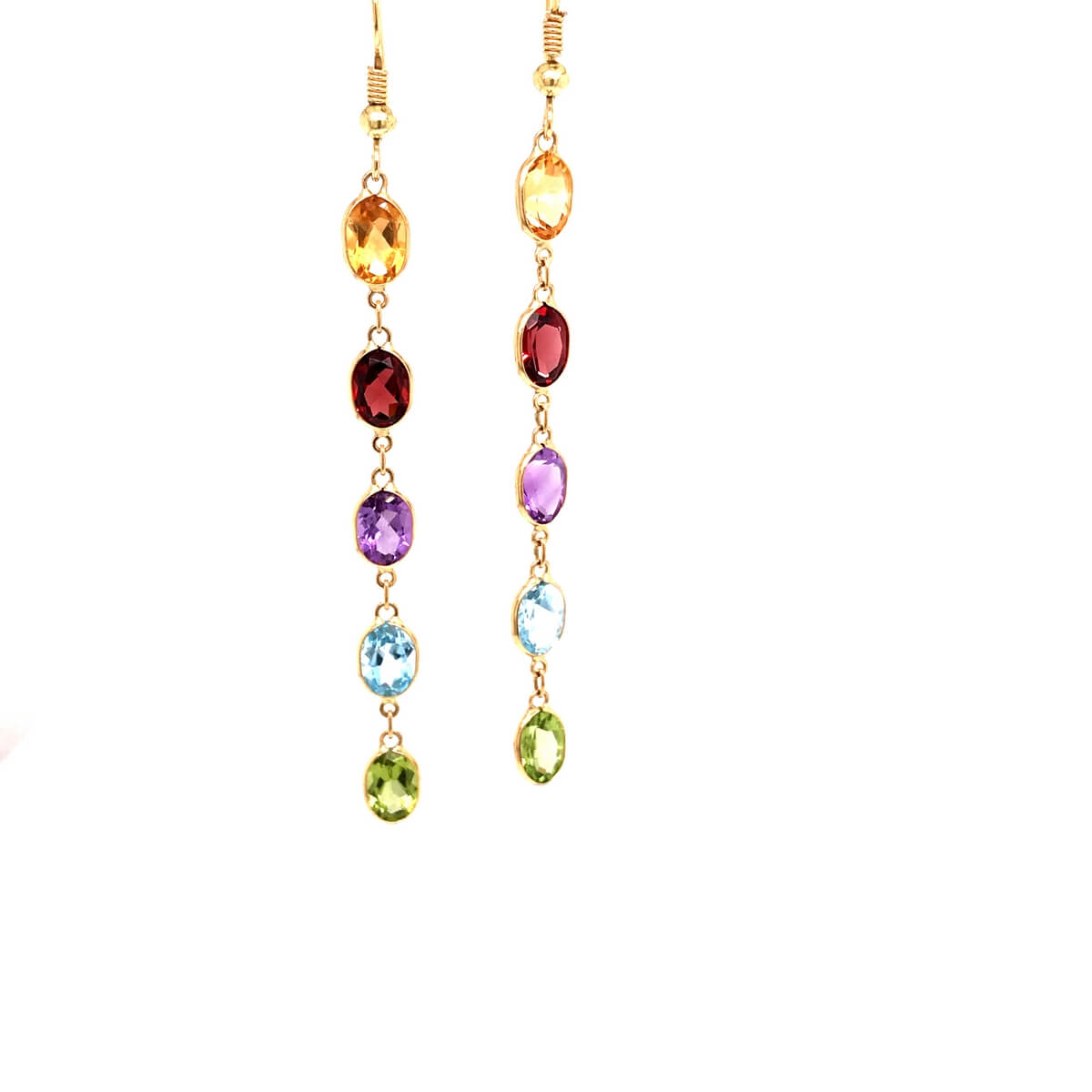 Multi Gemstone Drop Earrings