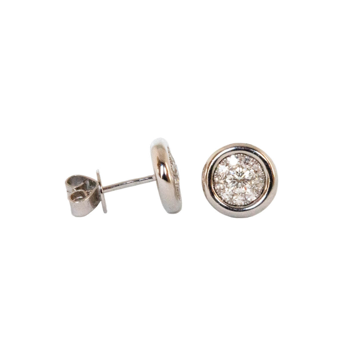 0.20ct Round Brilliant Cut Diamond & Pearl Floral Cluster Stud Earrings

