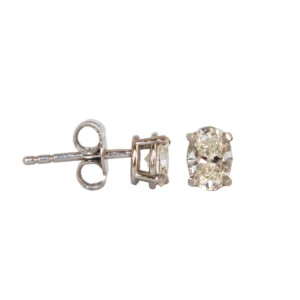 0.63ct Oval Cut Diamond Stud Earrings