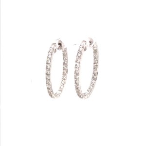 1.18ct Round Brilliant Cut Diamond Hoop Earrings