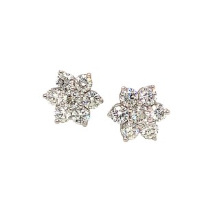 2.00ct Claw Set Diamond Cluster Earrings