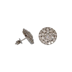 4.00ct Round Brilliant Cut Diamond Cluster Earrings