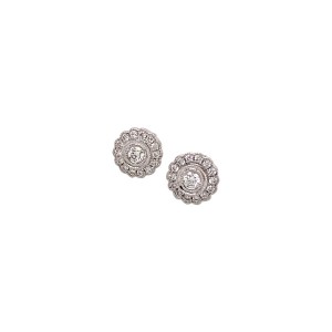 0.25ct Round Brilliant Cut Diamond Cluster Earrings
