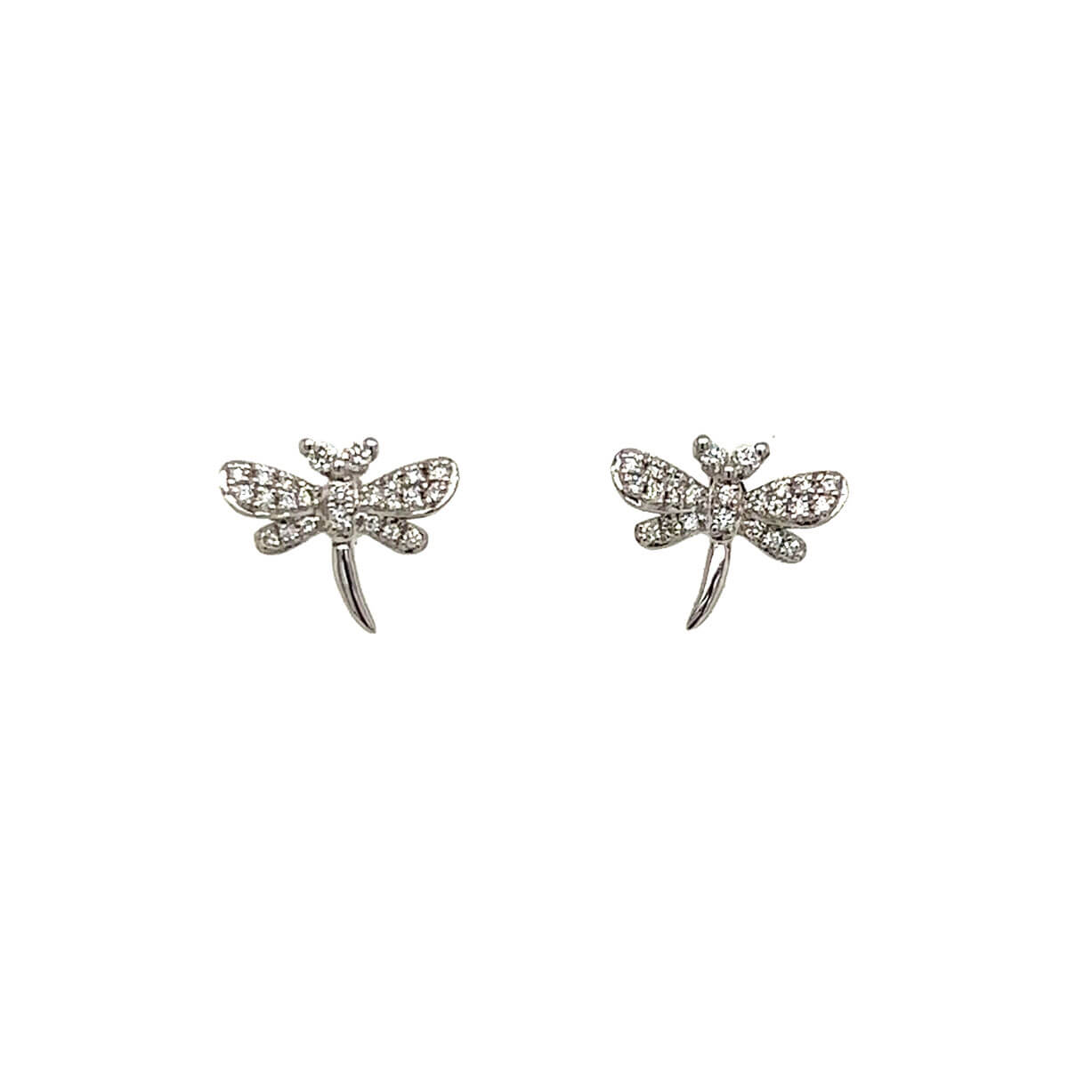 0.15ct Round Brilliant Cut Diamond Dragonfly Earrings