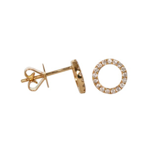 0.21ct Round Brilliant Cut Diamond Open Circle Stud Earrings