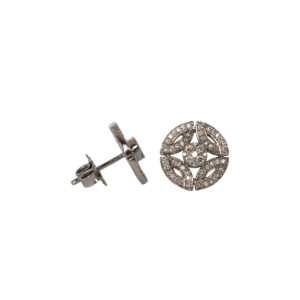 0.44ct Round Brilliant Cut Diamond Art Deco Style Cluster Stud Earrings