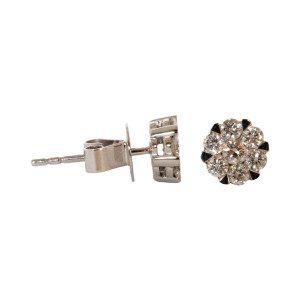 0.79ct Round Brilliant Cut Diamond Cluster Earrings