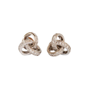 0.33ct Round Brilliant Cut Diamond Knot Earrings