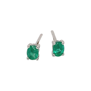 0.35ct Oval Emerald Stud Earrings