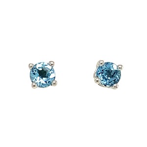 0.52ct Round Aquamarine Stud Earrings