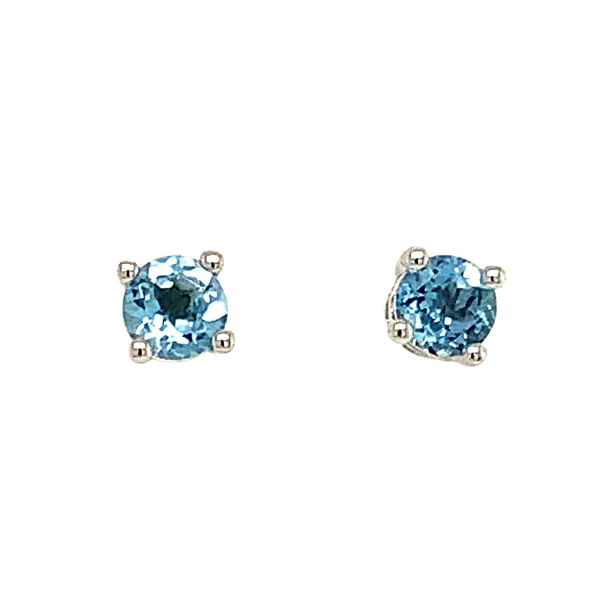 18ct White Gold Aquamarine Stud Earring