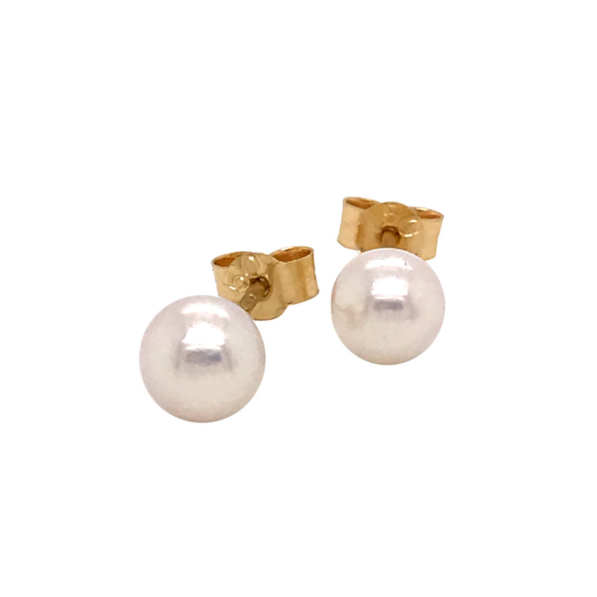18ct Yellow Gold Cultured Pearl Stud Earrings 8.5mm x 9mm