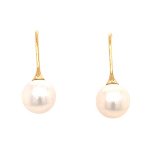 18ct Yellow Gold Akoya Cultured Pearl Drop Earrings