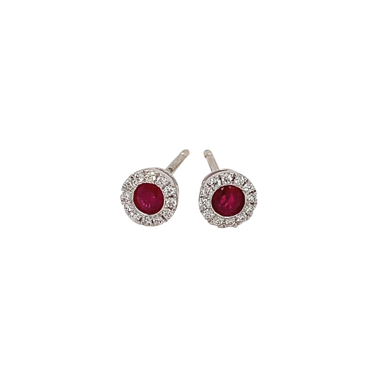 Petite Ruby & Diamond Cluster Earrings