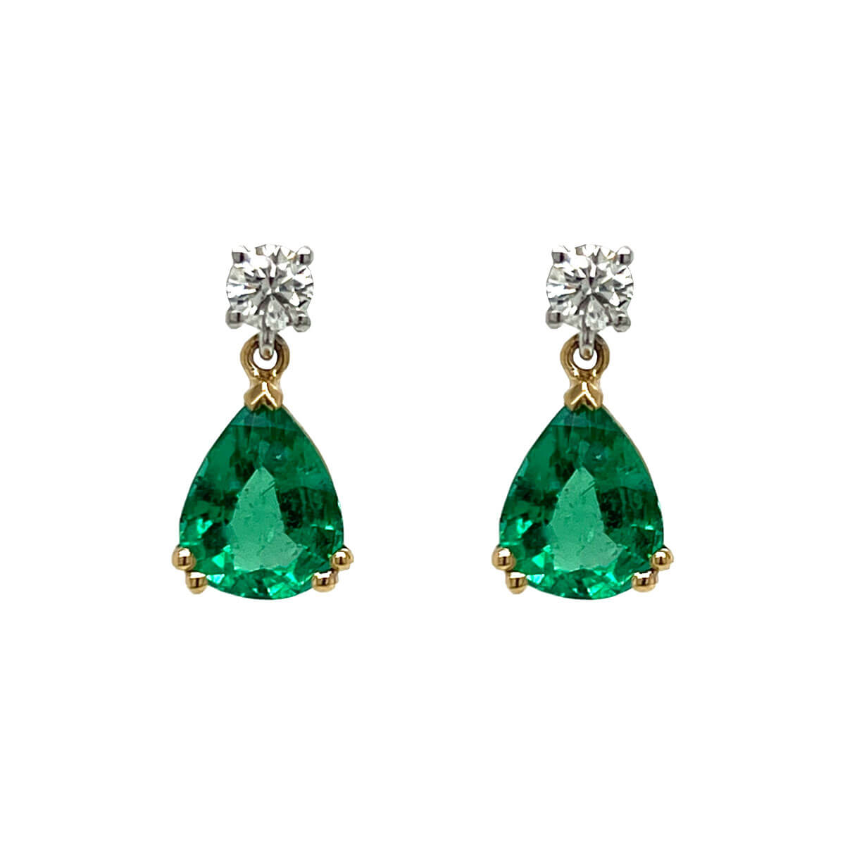Emerald pear sales shaped earrings