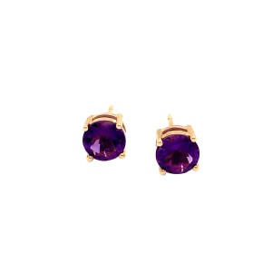 2.12ct Round Cut Amethyst Stud Earrings