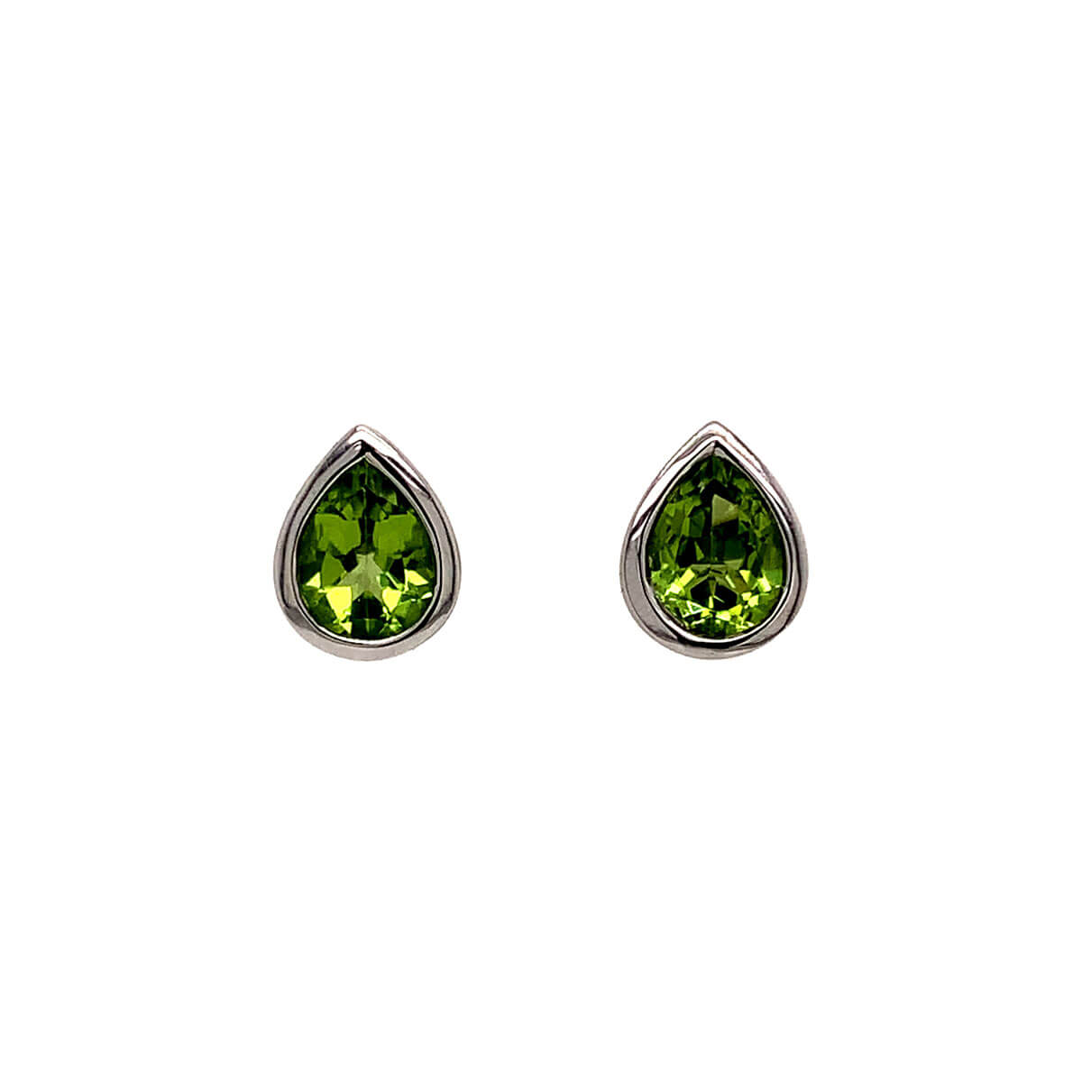 2.41ct Pear Shaped Peridot Stud Earrings