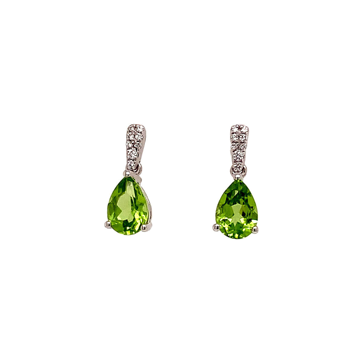 Peridot and Diamond Drop Earrings