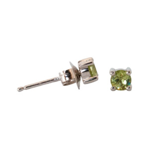 Round Peridot Stud Earrings