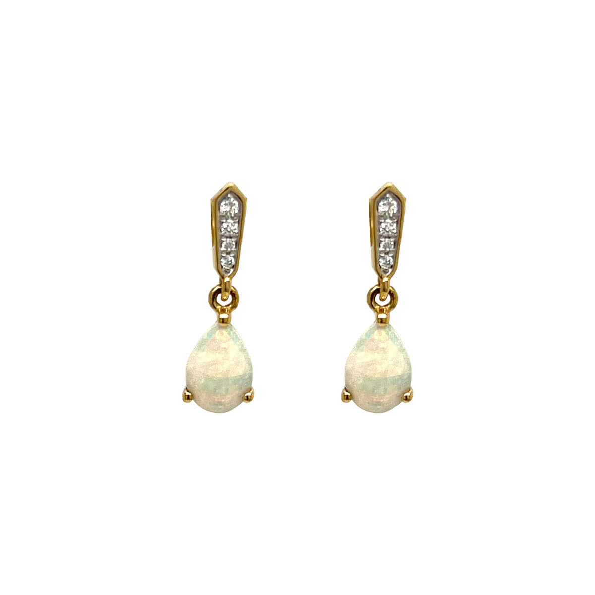 0.70ct Opal & Diamond Drop Earrings