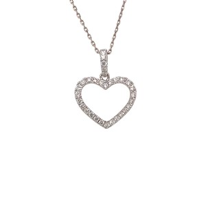 0.32ct Round Brilliant Cut Diamond Open Heart Pendant