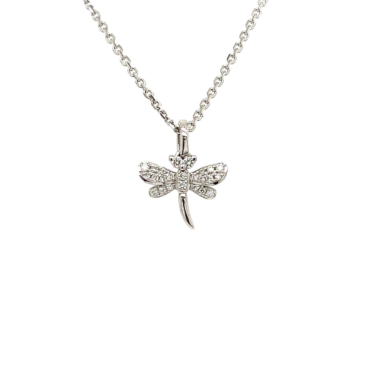 0.10ct Round Brilliant Cut Diamond Dragonfly Pendant