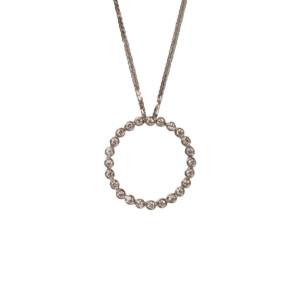 0.34ct Round Brilliant Cut Diamond Open Circle Pendent