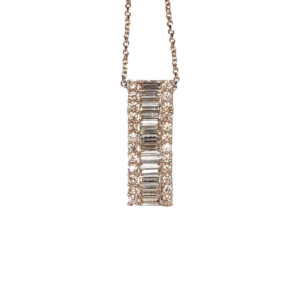 1.29ct Baguette & Round Brilliant Cut Diamond Pendent