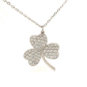 1.80ct Round Brilliant Cut Diamond Shamrock Shaped Pendant