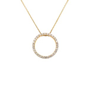 0.40ct Round Brilliant Cut Diamond Open Circle Pendant