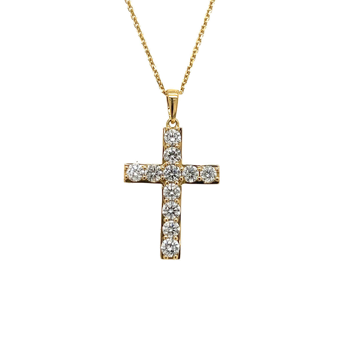 1.07ct Round Brilliant Cut Diamond Set Cross Pendant