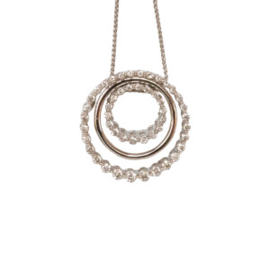 0.63ct Round Brilliant Cut Diamond Triple Circle Pendent